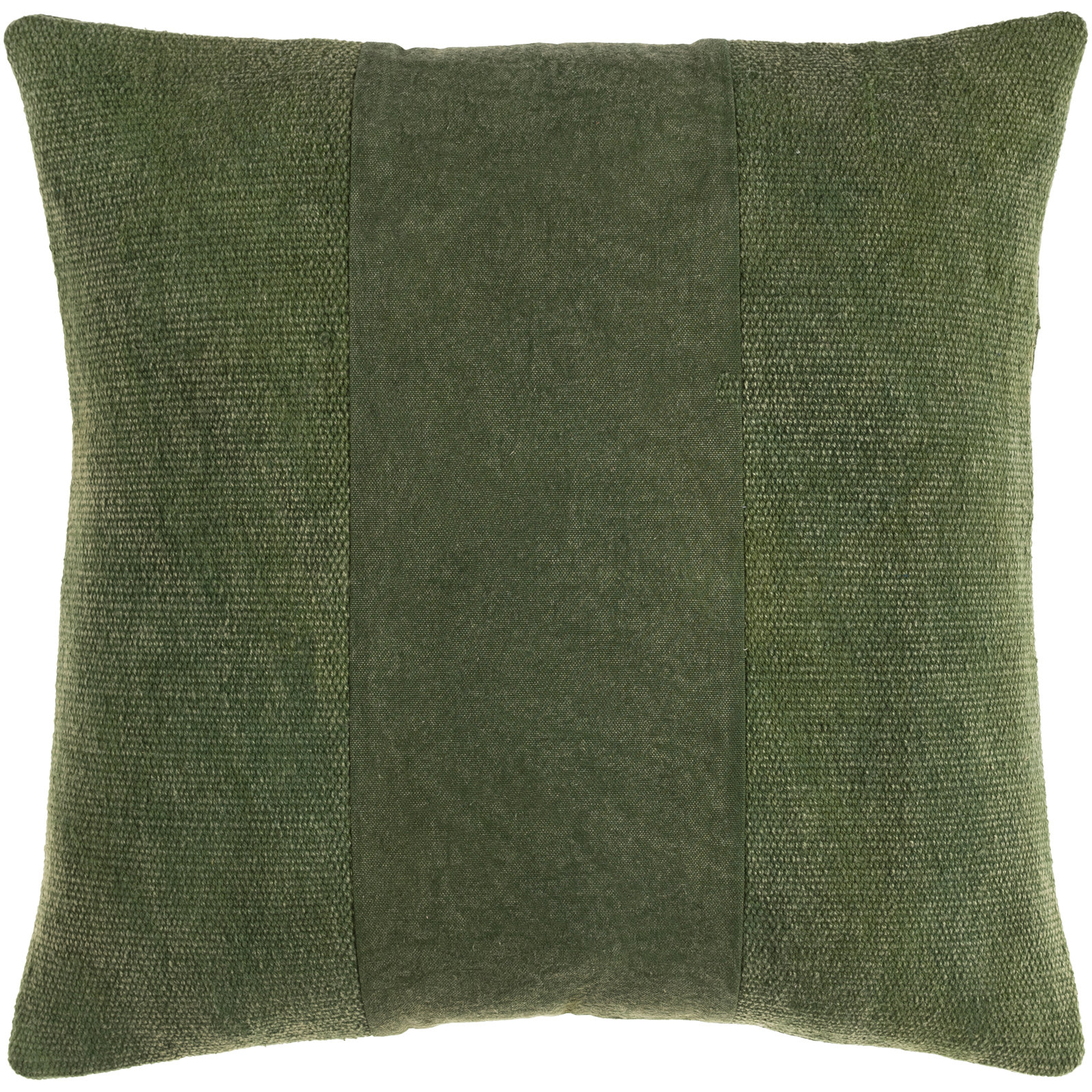 Dunbar Cotton Throw Pillow, 20" x 20", Down Fill, Dark Green