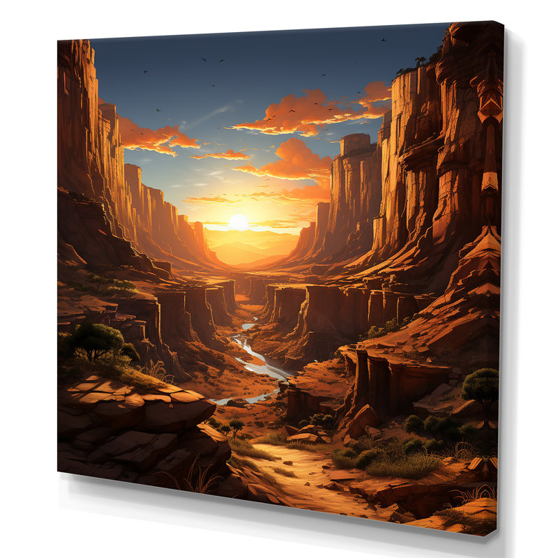 Paysage désertique Canyon III - fruits, art mural, Toile tendue, H 30 po x l 30 po x P 1,5 po