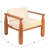 Acacia Wood and Crushed Velvet Arm Chair