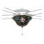 Tiffany Rosebush 12 in. 3 - Light Brass and Stained Glass / Tiffany LED Bowl Ceiling Fan Light Kit