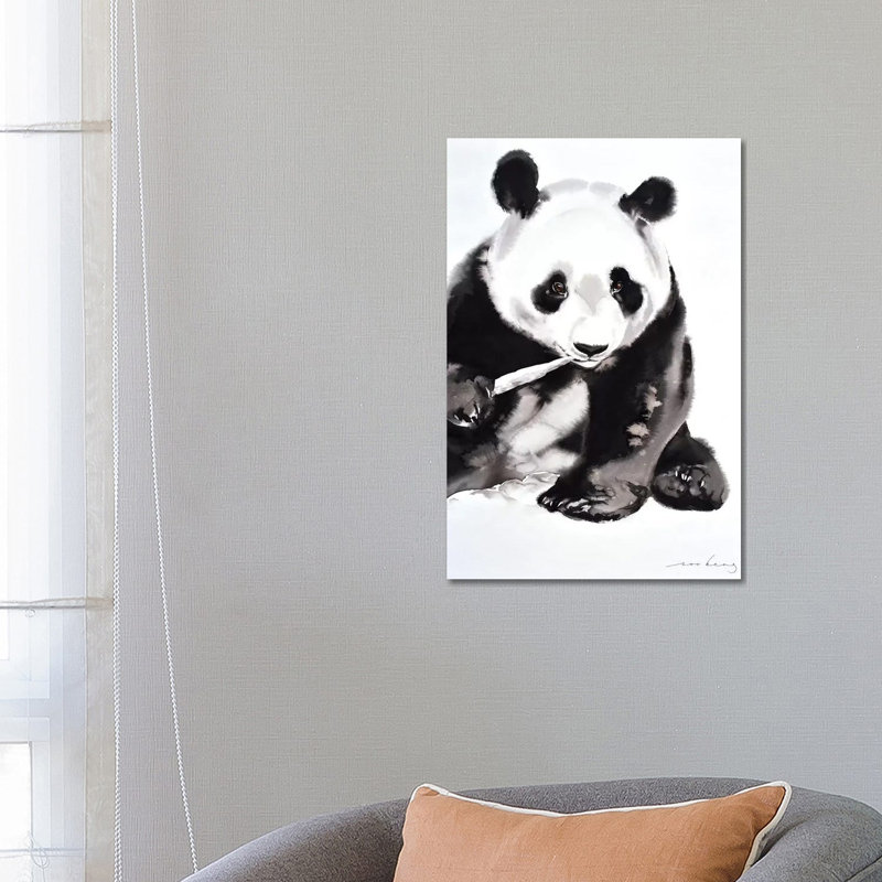 Panda Munch II by Soo Beng Lim - Wrapped Canvas Painting, 66.04 cm H x 45.72 cm W x 3.175 cm D