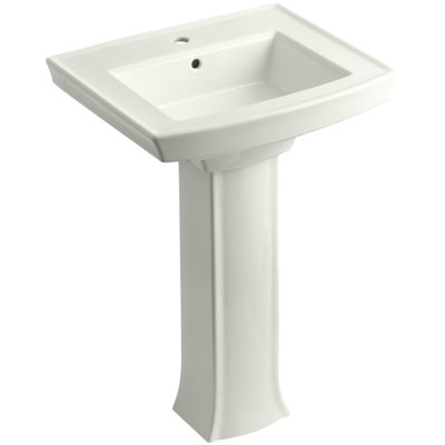 Archer 24" Rectangular Pedestal Bathroom Sink with Widespread Faucet Holes