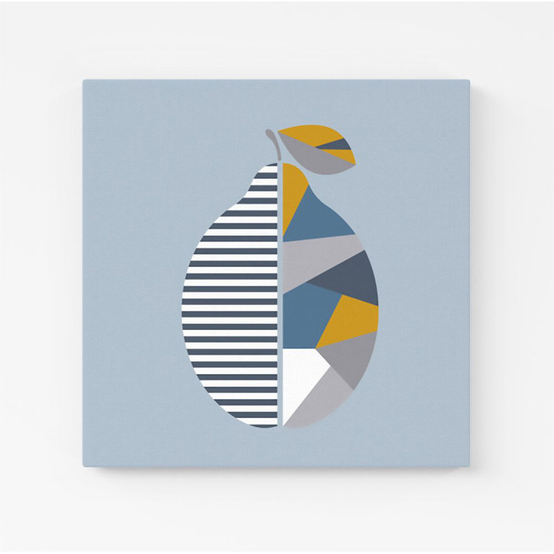 Geometric Lemon - Wrapped Canvas Print, 16cm H x 16cm W x 3.8cm D