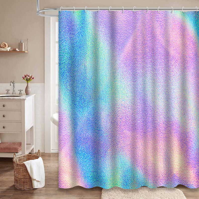 Rideau de douche bleu sarcelle avec 12 crochets, L 72 po x l 78 po