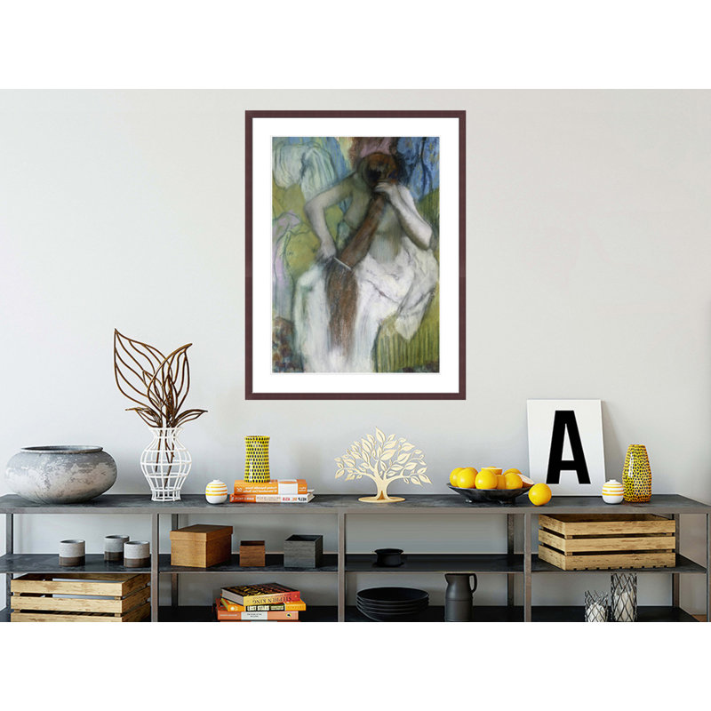 «Woman Combing Her Hair» par Edgar Degas, impression giclée encadrée, H 41,5 po x l 31,58 po