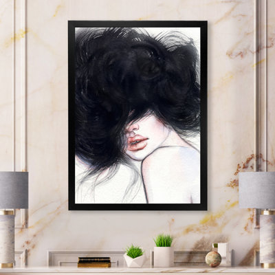 Portrait noir d'un mannequin élégant II - œuvre d'art sur toile Glam