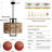 12.6" Hand Woven Rattan Chandelier Boho Adjustable Pendant Light for Kitchen Island Dining Living Room