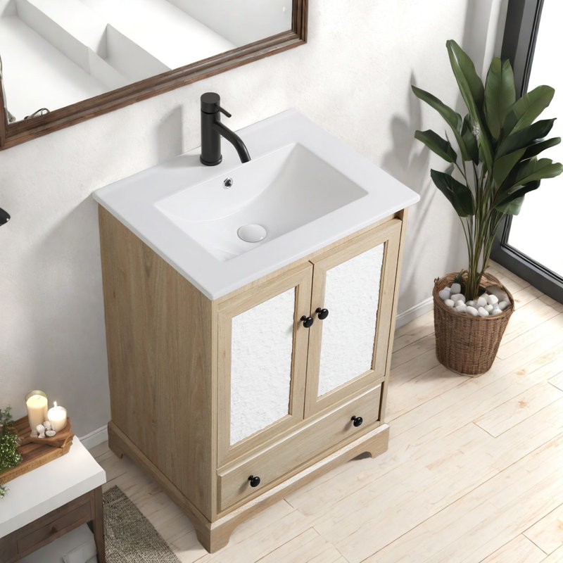 Meubles-lavabos haut de gamme en bois avec meuble et lavabo, design moderne pour usage domestique