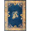 Blue Background Antique Art Deco Chinese Dragon Design Area Rug