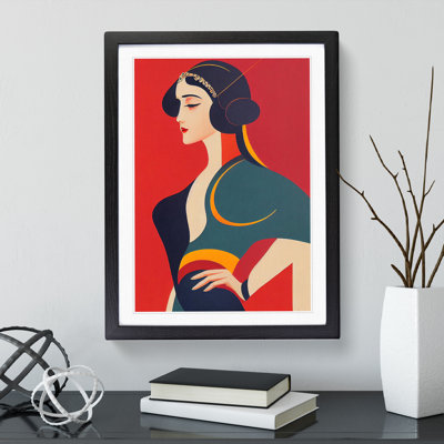 XV1022-5304X Woman Art Deco Style No.4 - Single Picture Frame Print