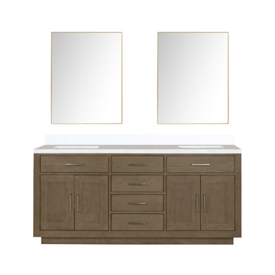Ensemble de meuble-lavabo double 72 "avec miroir