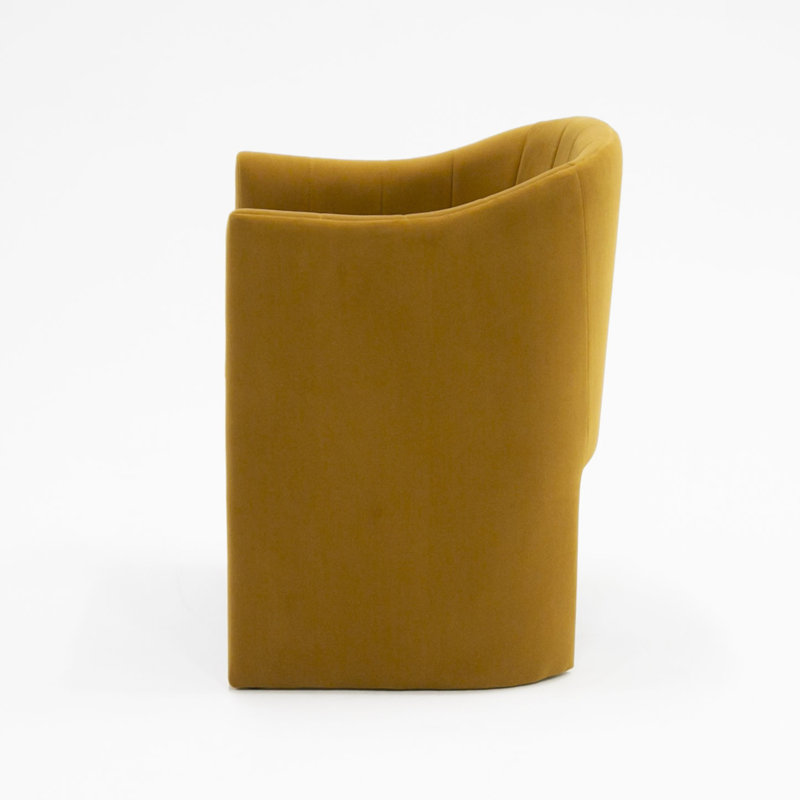 Kidman Velvet Upholstered Arm Chair, Orange Velvet