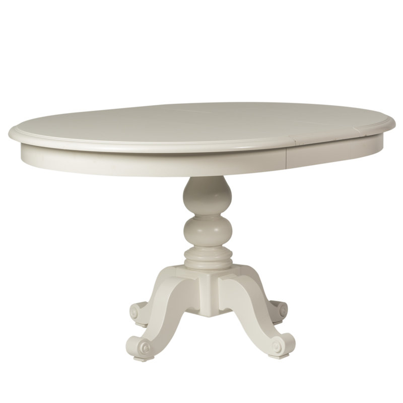 Alantae Extendable Solid Wood Dining Table, Oyster White