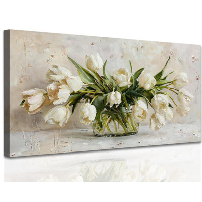  Fleur, art mural sur toile, impressions botaniques rustiques nature morte, peinture florale élégante, décor de campagne rétro, images de fleurs abstraites pour salle de bain, salon, décoration murale, 12 x 24 po