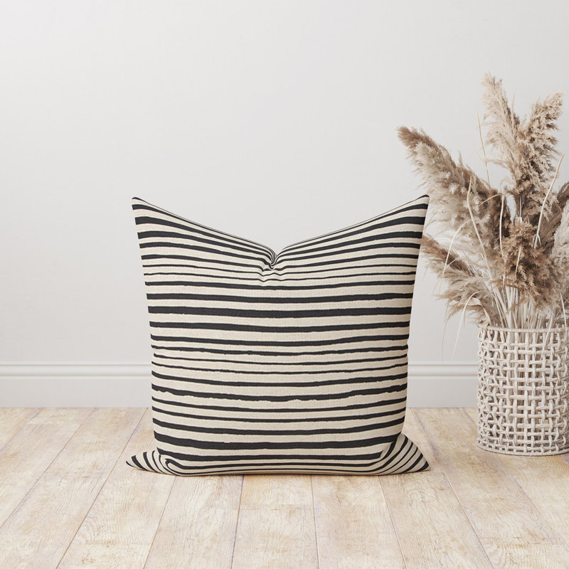  Housse de coussin rayée, 15 po x 15 po