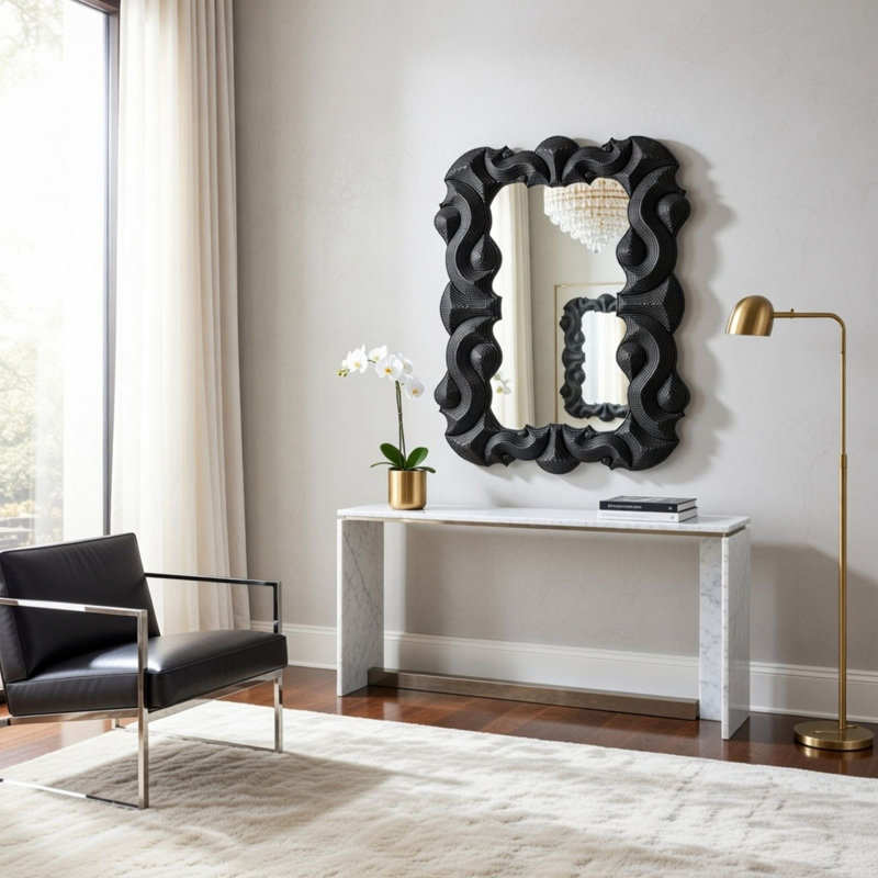 Noir Rococo Wall Mirror