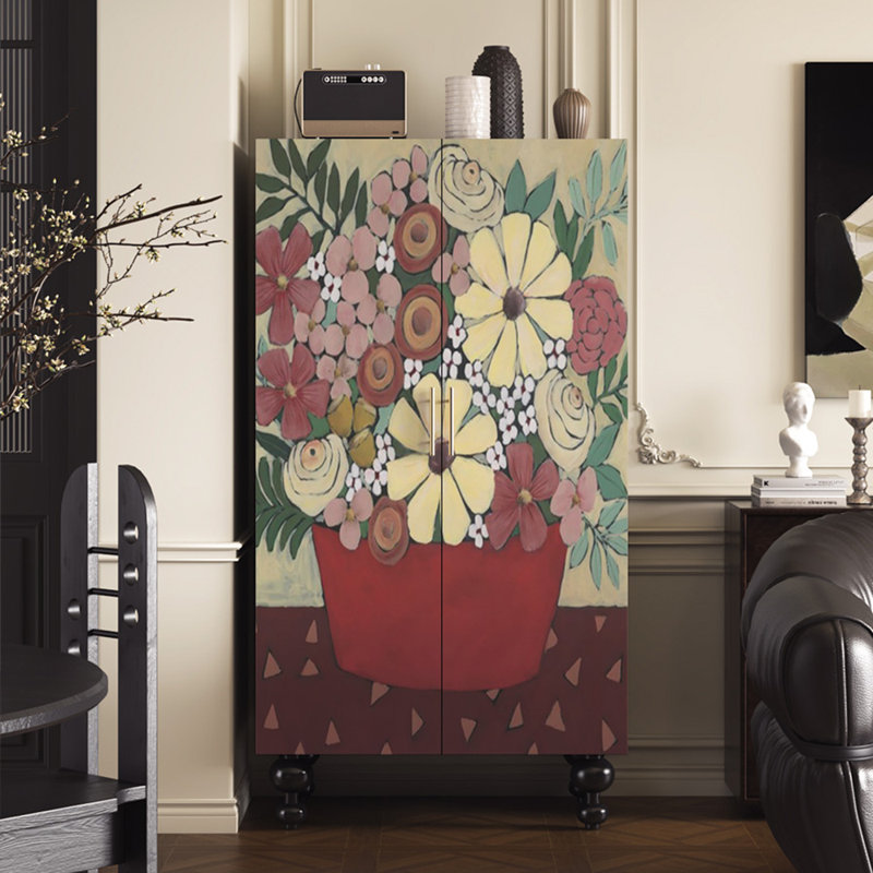 Garde-robe française à motif floral rétro