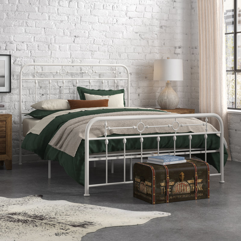 Lit plateforme Thatcham, Double, Blanc