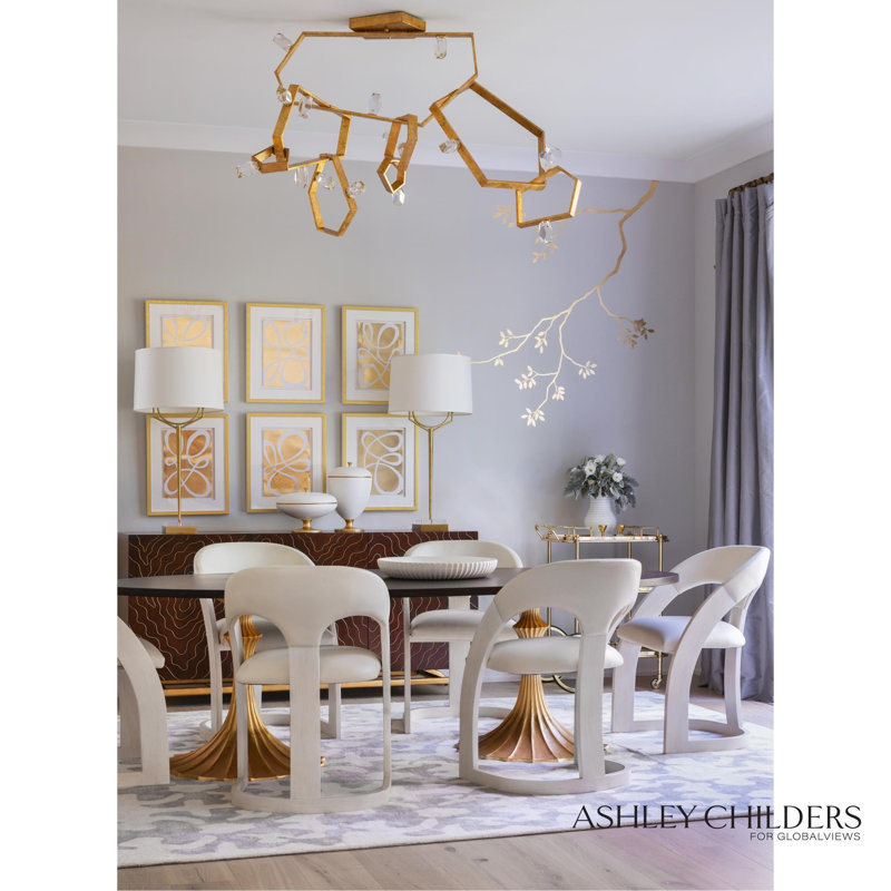 Delia Dining Chair-Ebony Cerused Leather, White, White