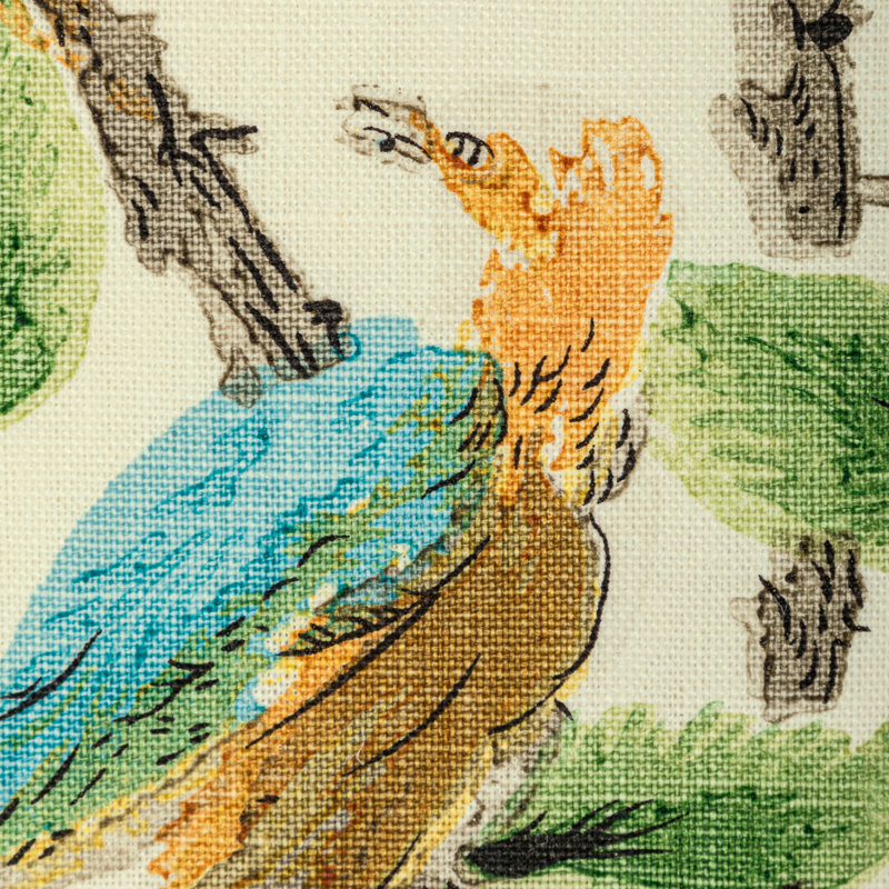 Gastaud 100% Linen Fabric, Gold/Leaf