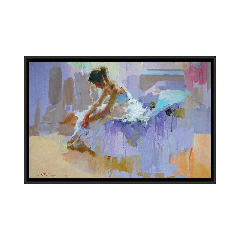 Purple Pause by Igor Zhuk - Painting on Canvas, 101.6 cm H x 66.04 cm W, Black Floater Frame