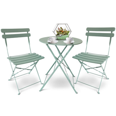 Kashayla 3-Piece Bistro Set with Foldable Table and Chairs