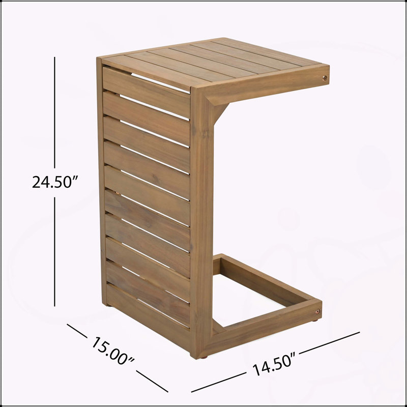 C-shape end table, Brown