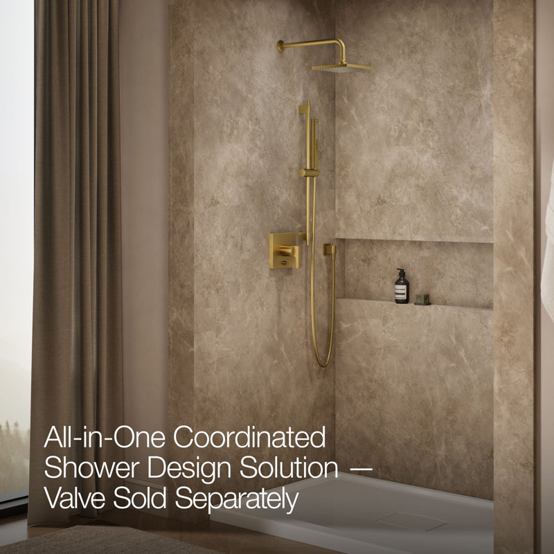 Honesty Rite-Temp Showering Kit 2.5 GPM, Brushed Brass