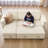 79''  L Shaped Upholstered Sleeper Sofa with 2 side storage bags-191365285