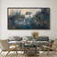 Art de jardin fleurs de jardin, décoration murale campagne bleu foncé, impression numérique sur toile giclée très grand-111652499-111652498