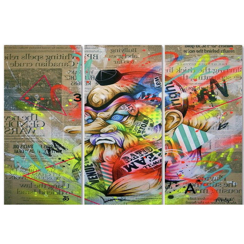 « street art graffiti tengu », impression à multiples images sur toile