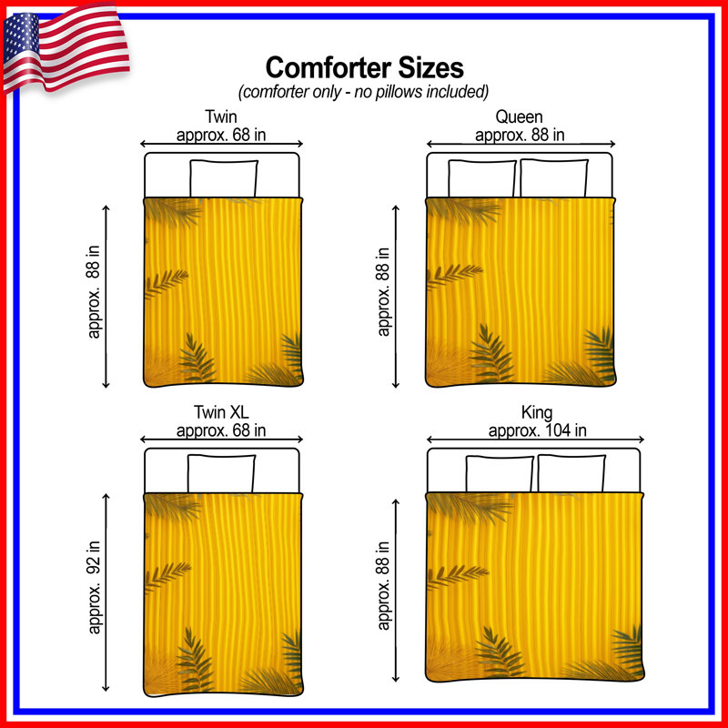 Yellow Vertical Stripes Comforter, Queen