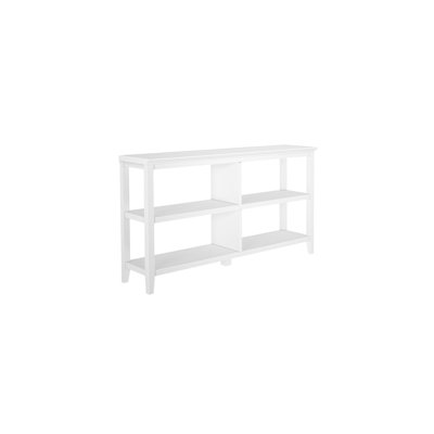 Bibliothèque basse en bois avec 2 tablettes Blanc, 1 pièce