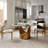 Modern 5/7 Pieces Dining Room Sets, Pre-Assembly Round Dining Table Sets, Sintered Stone Tabletop Kitchen Dining Table Set With Upholstered Chairs-1108179494-1108179544-1108179495