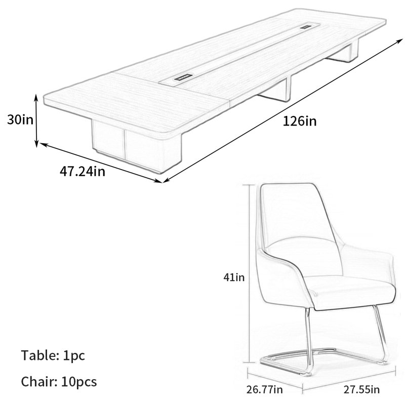 Parini, H 30 po x L 126 po x l 47,24 po, Brun / Beige