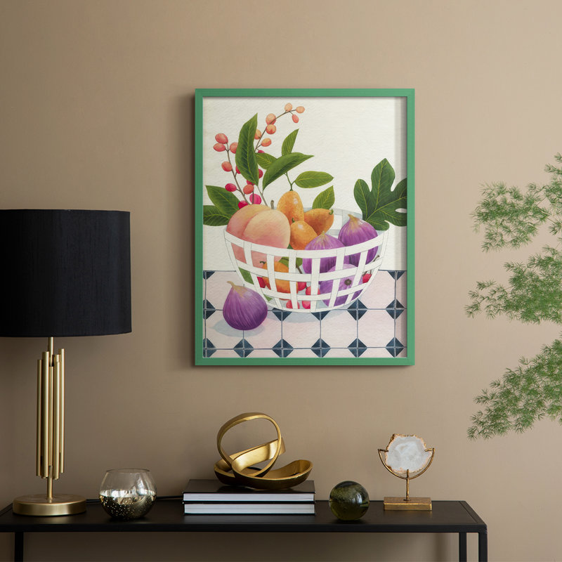 «Bright Fruit I», reproduction encadrée - bois massif, Vert, H 15 po x l 12 po