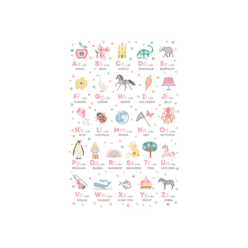 Girls Illustrated Alphabet by PaperPaintPixels - Wrapped Canvas Print, 66.04 cm H x 45.72 cm W x 1.91 cm D