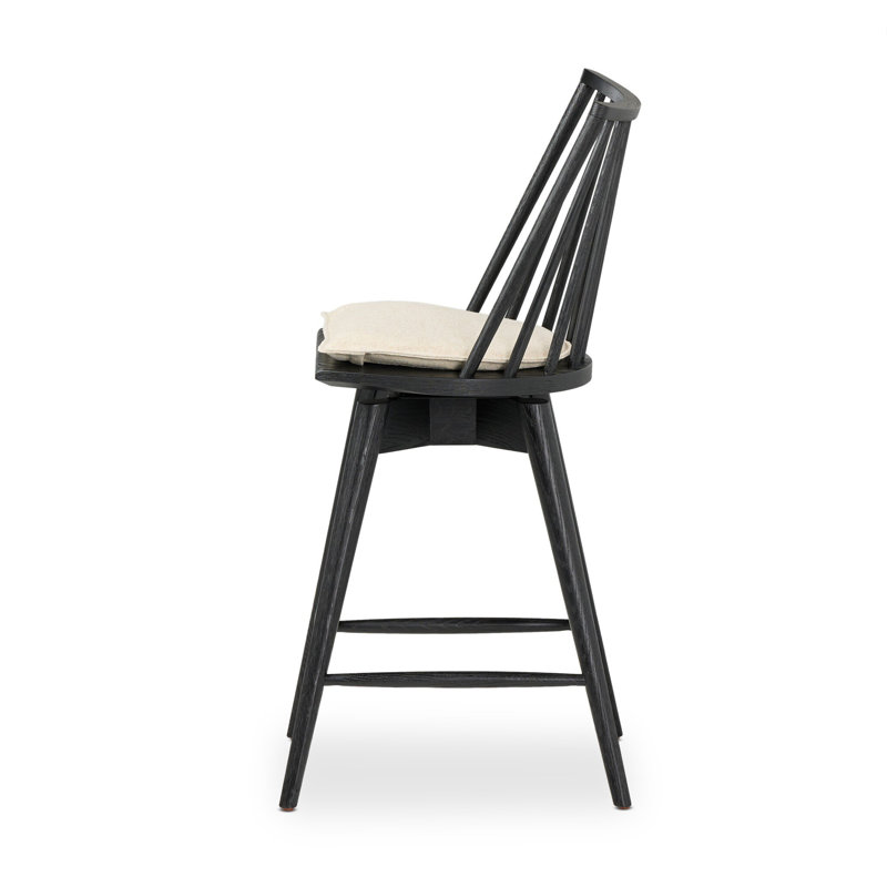 Lewis Swivel Bar Stool, Antwerp Natural/Linen Blend, Counter Stool (26.98" Seat Height)