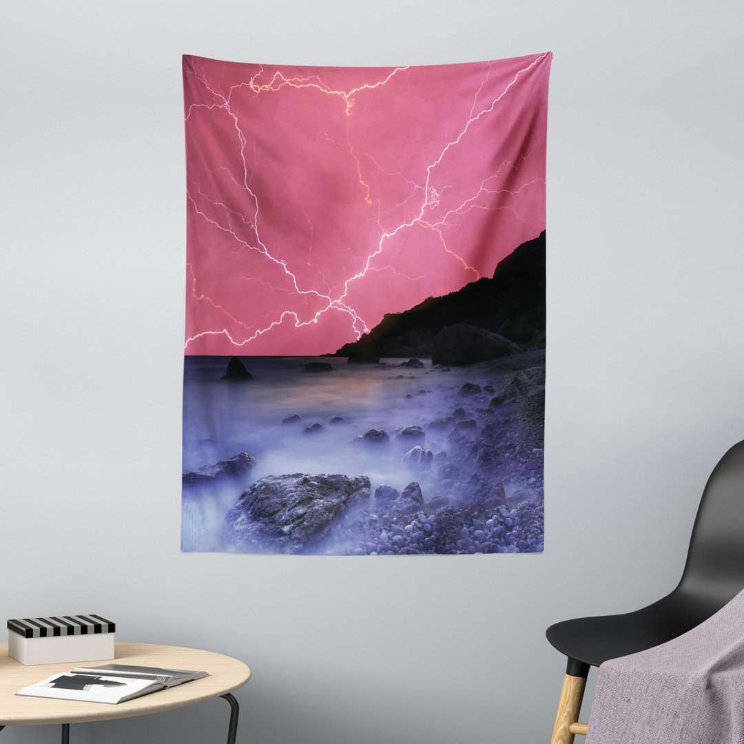 Wandteppich, Gewitter Phenomena, Natur, Grau Rosa