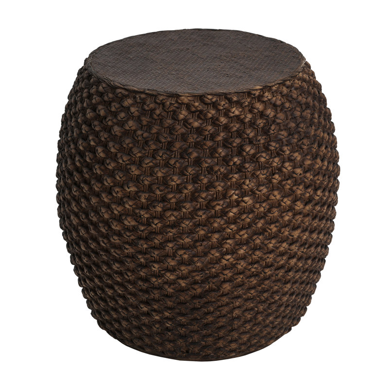Table d'appoint fabriquée à la main en simili brun pour l'intérieur et l'extérieur, 16,47 po de profondeur, largeur, hauteur, aucune table d'assemblage à utiliser, dimensions, prête à l'emploi
