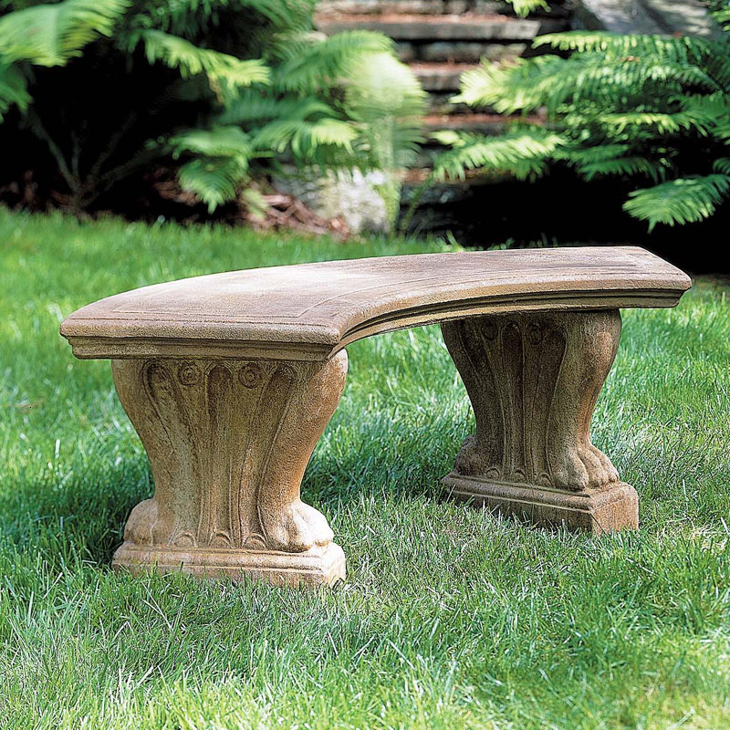 Malagrida Outdoor Bench, Aged Limestone