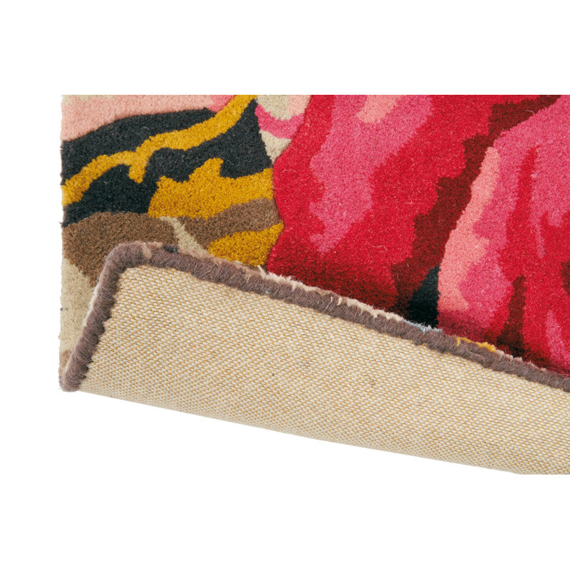 Wool Floral Area Rug, Rectangle 5'7" x 7'10"