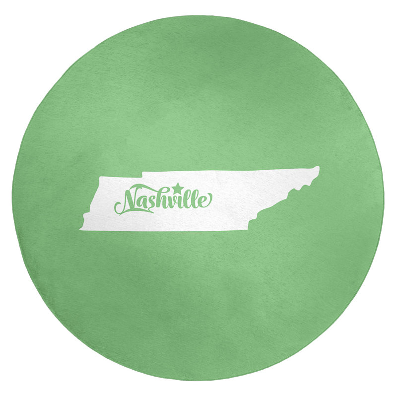 Tapis en poly-chenille nashville tennessee, Rond 5 pi