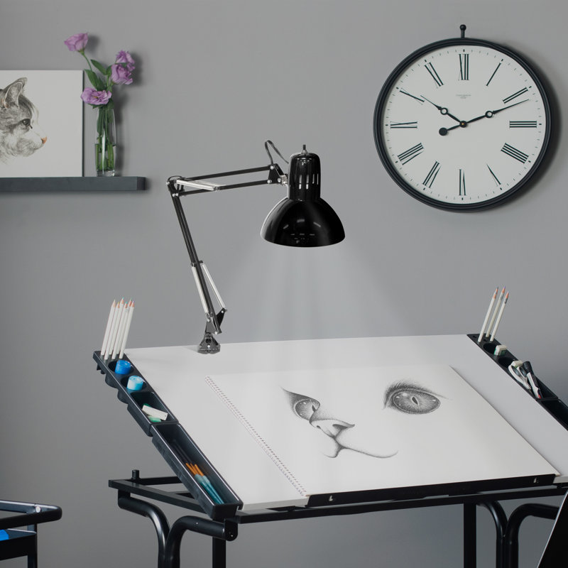 Hudspeth 36" LED Desk Lamp with Clamp Base, Black