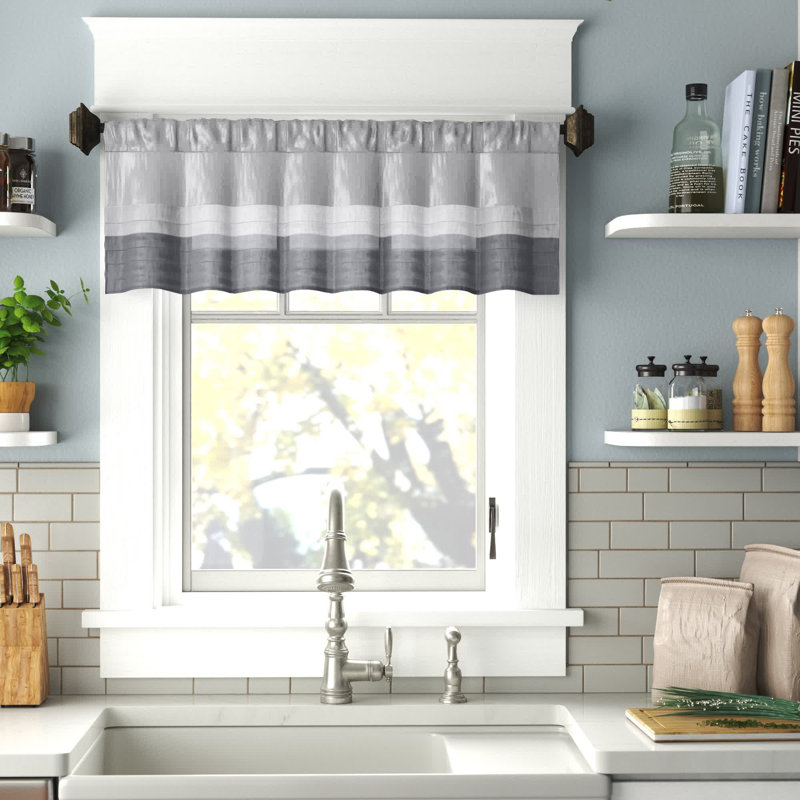 Green and Aqua Polyoni Pintuck Window Valance with Lining