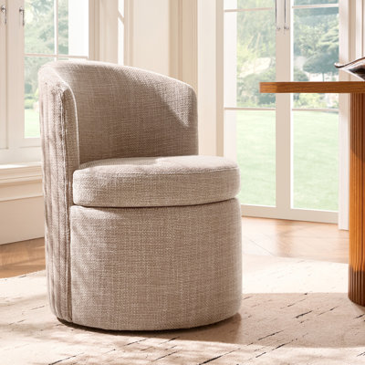Chaise de salle à manger moderne à dossier capitonné avec roulettes 24 po Chrysten