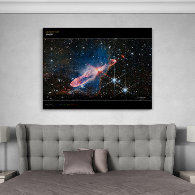 NASA James Webb Telescope - Herbig-Haro 46/47 (NIRCam Compass Image) - Print on Canvas