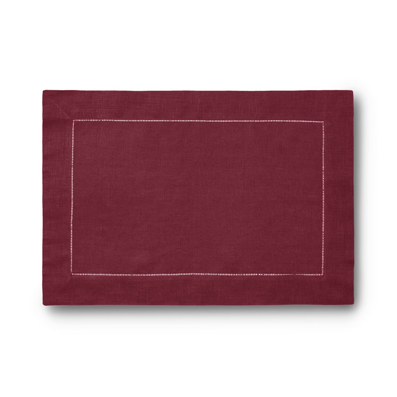 Festival Linen Rectangle Placemats, Merlot