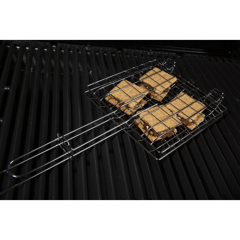 Non-Stick Black Steel Broiler Basket with Detachable Handle