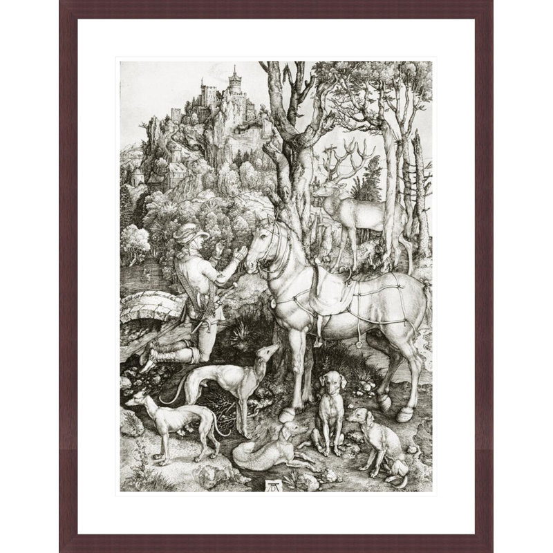 «Saint Eustace» par Albrecht Dürer, impression giclée sur cadre, H 29,5 po x l 23,2 po